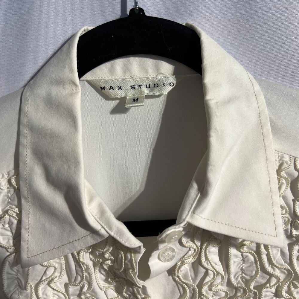 Max Studio White Ruffle Shirt - Picture 5 of 8